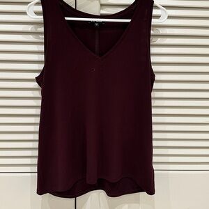 Express V-Neck Burgundy Tank Top